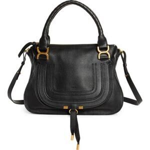 Chlo� Medium Black Leather Marcie Leather Satchel